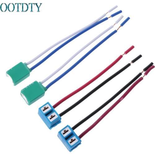 2pcs H7 Connector Female Ceramic Sockets Auto Car Bulb Lamp Adaptor With Wire