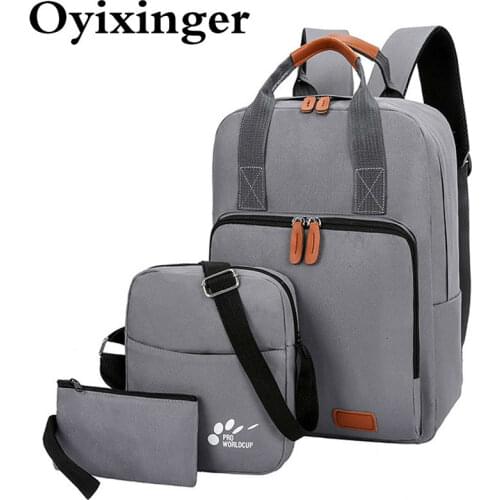 3 Pcs/set Young Student School Bag Boys Backpacks Waterproof USB Charging Backpack Schoolbag For Teenagers Girl Student Book Bag