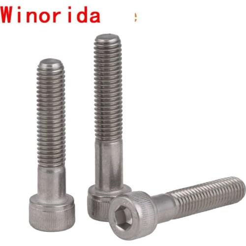 304 stainless steel half-tooth hex socket head cap screw cylinder head bolt cup head screw m8 m10 m12 5Pcs
