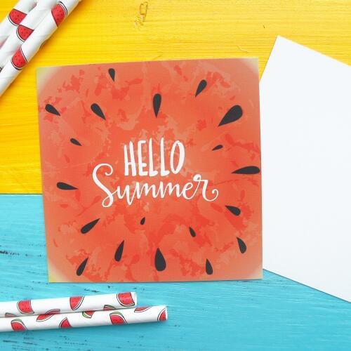 50pcs Mini hello summer watermelon style card multi-use as Scrapbooking invitation DIY Decoration party gift card message card
