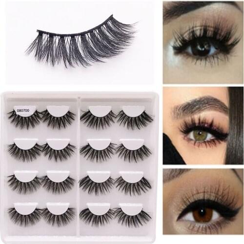 8 Pairs 3D False Eyelashes Eyelash Wispy Lashes Handamde Cruelty-free Flared Variety Lashes Extension Natural Makeup Tool
