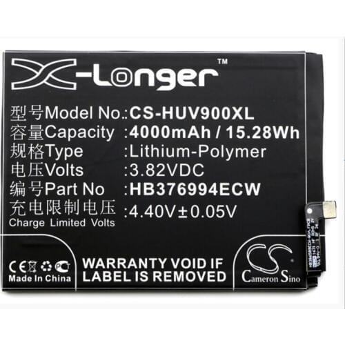 Cameron Sino 4000mAh battery for HUAWEI DUK-AL20 L09 TL30 Honor 8 Pro Honor V9 HB376994ECW Mobile, SmartPhone Battery
