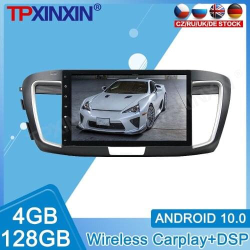 Android 10.0 Carplay 4+128G For Honda Accord 9 2012 2013-2017 Radio Recorder Multimedia DSP Player Stereo Head Unit GPS Navigate