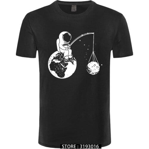 Astronaut Printing O-neck Knitted Printed Tshirt Men Summer Cotton Hip Hop Tops Tees Harajuku Camisas Hombre T Shirt
