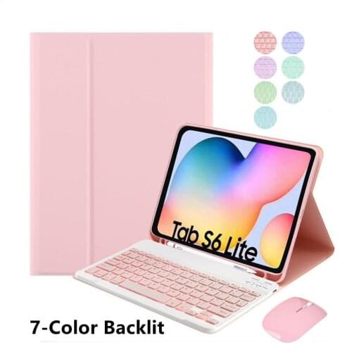 Case for Samsung Galaxy Tab S6 Lite 10.4 Wireless Bluetooth Backlit Keyboard Teclado for Galaxy Tab S6 Lite Tablet Cover Funda
