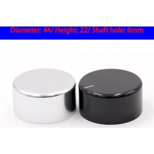 KYYSLB GDAK0076 44x22mm Solid Aluminum Knob Tube Amplifier Volume Potentiometer Knob Cap Black Highlight Knob