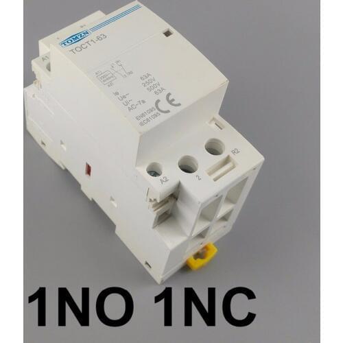 CT1 2P 63A 1NC 1NO 220V/230V 50/60HZ Din rail Household ac Modular contactor