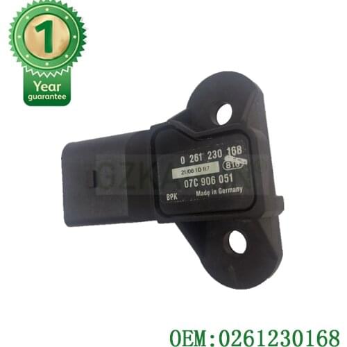 MAP Sensor Air Intake Manifold Pressure 0261230168 0261230167 07C906051 For VW Eos Golf For Bentley Continental Flying Spur