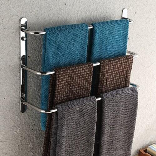 Bathroom Adhesive Towel Holder Stainless Steel Towel Bar Chrome Towel Rack Bathroom Accessories Free Shipping