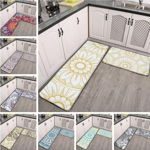 Elegant White Gold Mandala Sky Floor Mats Kitchen Rug Sets Carpets Twopiece Non-slip Stylish Decoration on The Bar Counter