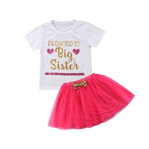 Baby Girl Princess Cotton T Shirt Tops+tutu Kids Skirt 2PCS Outfit Clothes Set Size 2-6T