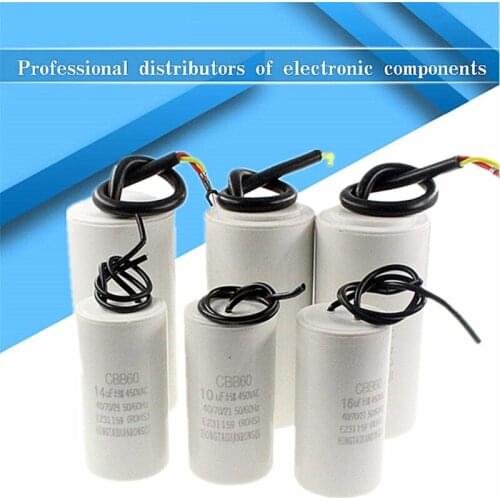5pcs/set CD60 Small Motor Run Capacitor 12UF 450V Water Pump Bench Drill Washing Machine Air Conditioner Start Capacitor