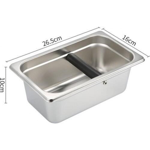 Coffee Grounds Container Eco-friendly Large Capacity Stainless Steel Coffee Grind Dump Bin Waste Bin with Rubber Bar for Househo