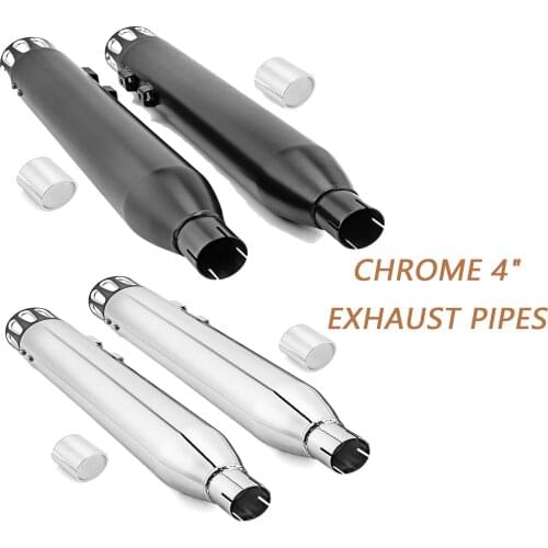 Motorcycle Accessories Chrome 4" Slip-On Mufflers Exhaust, Exhaust Pipes, For 1995-2016 Harley Davidson Touring