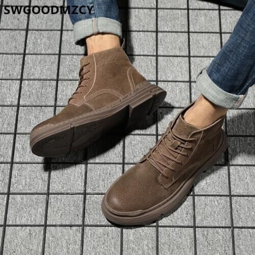 Men Boots Genuine Leather Ankle Boots Men Desert Boots Formal Shoes Men Botas Moto Hombre Heren Schoenen Erkek Bot Ayakkabi 2021