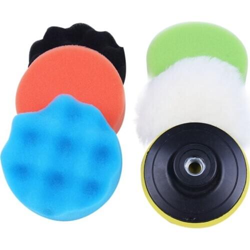 6Pcs 3inch Sponge Polishing Waxing Buffing Pads Kit for Car Polisher