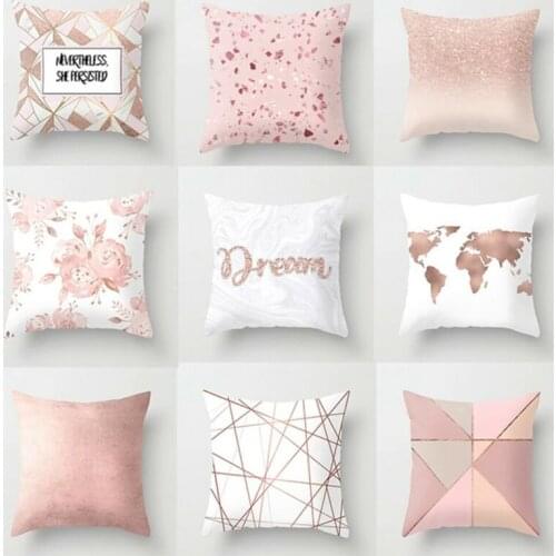 Pillow Cover Decorative Pink Letter Printed Cushion Covers 45x45 Pillowcase Sofa Cushions Polyester cuscini decorativi