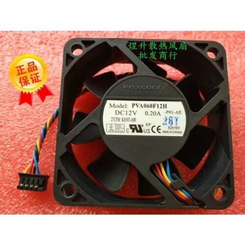 Wholesale: 60*60*20 PVA060F12H DC12V 0.20A four wire PWM speed control fan