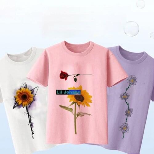 Casual Flowers Girls Clothes Fashion Haraj Toddler Girl Clothes Uku T-shirts Boys Clothes Round Neck Baby Clothes Childrens Top