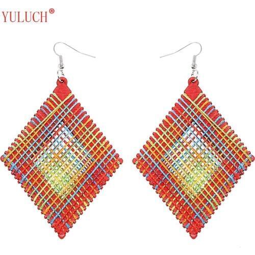 YULUCH all-match multi-color geometric Pendant Earrings For Women Retro Party Elegant Jewelry For Girls Special Accessories