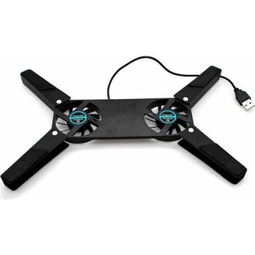USB Foldable Folding Dual Fan Pad Cooling Cooler Cool Pad for Laptop Notebook