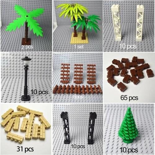 City Accessory Building Blocks Military Weapon Green Bush Flower Grass Tree Plants House Toy Compatible All Brands Brick Friends