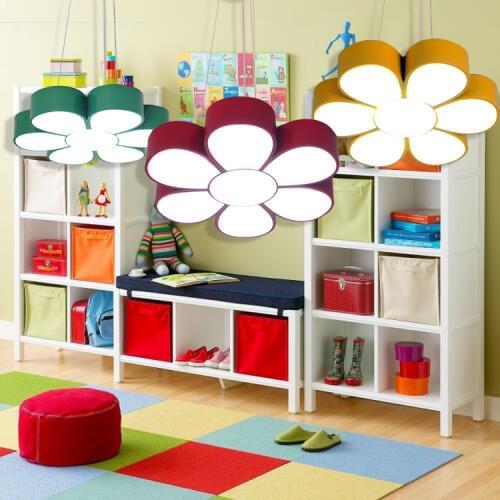 LED light girl Princess bedroom Faslin children Ceiling Lights warm colored flower lamp cartoon children Ceiling lamp zcl zcl