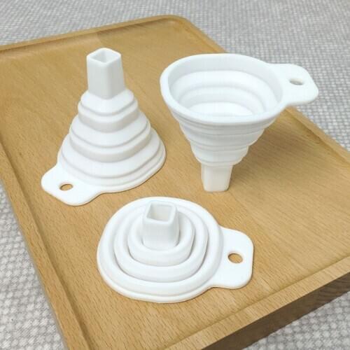 Retractable folding silicone funnel kitchen seasoning funnel large-caliber oil pot funnel oil leak funnel kitchen appliances