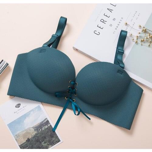 Women Sexy Seamless BH Bra Plus Size Push Up Gather Breast Adjustable Underwear Lady Wire Free Shell Cup Lingerie for Women