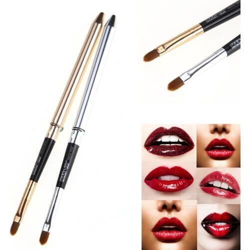 1PC Makeup Lip Brush Make Up Brush Metal Handle Portable Retractable Lipstick Gloss Adjustable Cosmetic Brush with Protect Cap