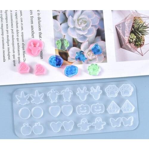 1PCS Mini Earrings Stud Silicone Mold Crystal Epoxy Resin Mold DIY Jewelry Ornament