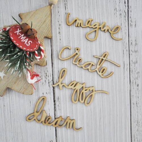 120pcs Wood Shape home wedding decoration word wooden Embellishments DIY Crafts scrapbooking Letter Wood Shape