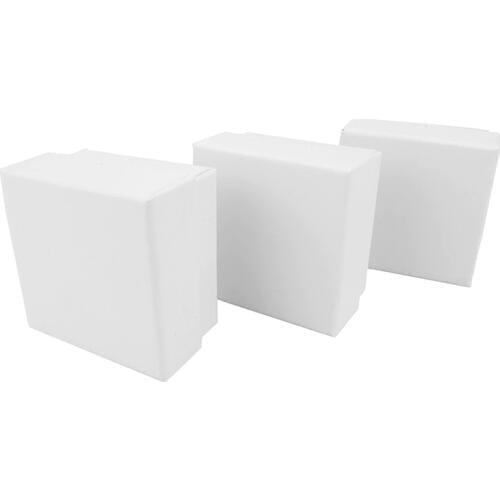 24pcs Ring Boxes for Jewellery 5*5*3cm White Paper Jewelry Display Box Ring Earrings Gift Packaging Black Sponge Can Custom Logo