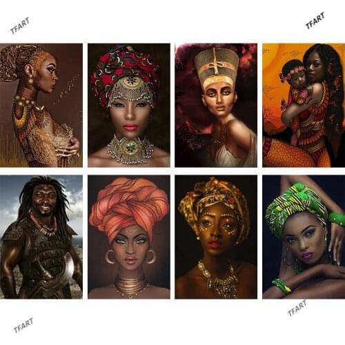 5D Diamond Painting Diamond Embroidery African Woman Girl Diamond Mosaic Diamond Embroidery DIY Diamond Mosaic Art Paris Craft