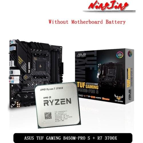 AMD Ryzen 7 3700X R7 3700X CPU + ASUS TUF GAMING B450M PRO S Motherboard Suit Socket AM4 All new but without cooler