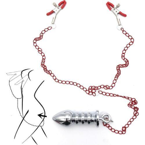 Adults BDSM Clip on The Chain Used for Nipple Clips Fetiche Bondage Anal Plug Pornographic Adult Game Toy