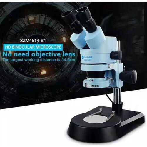 SZM4514-S1 zoom 7X-45X HD binocular Microscope for Mobile Phone Repair tools PCB Inspection Soldering Industrial Microscope