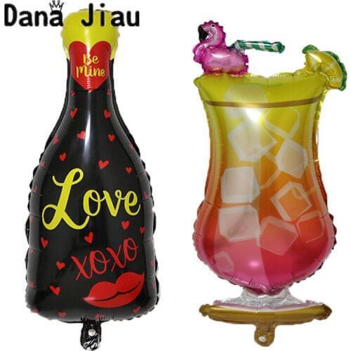 Big flamingo ice cup black romantic xoxo wine bottle Balloon 20 years old Birthday Party wedding Decoration
