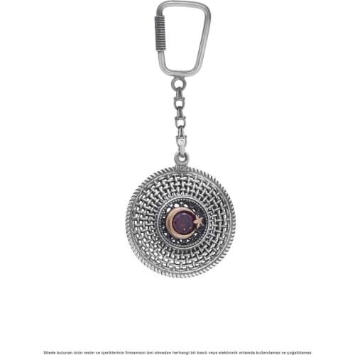 The moon the stars Turkey Flag CZ Filigree Silver Is Keychain Midyat
