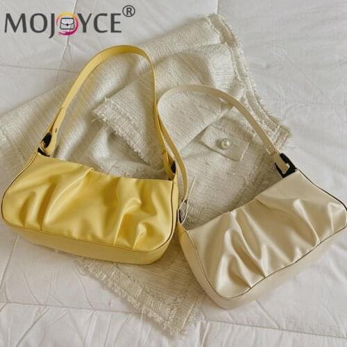 Elegant Women Underarm Shoulder Handbags Simple PU Leather Casual Ladies Girls Small Handbags for Daily Shopping