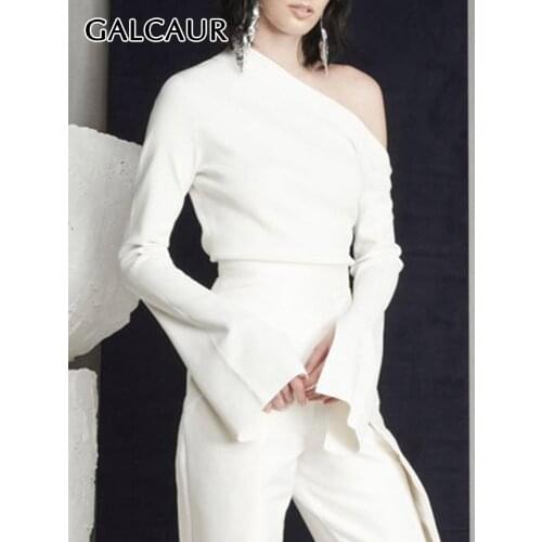 GALCAUR Women's Knitted T-shirts