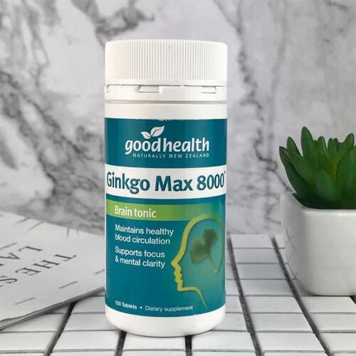 Good Health Ginkgo Max 8000mg 120capsules Brain Tonic Brahmi VitaminB Focus Function Healthy Mental Performance in Stress Times
