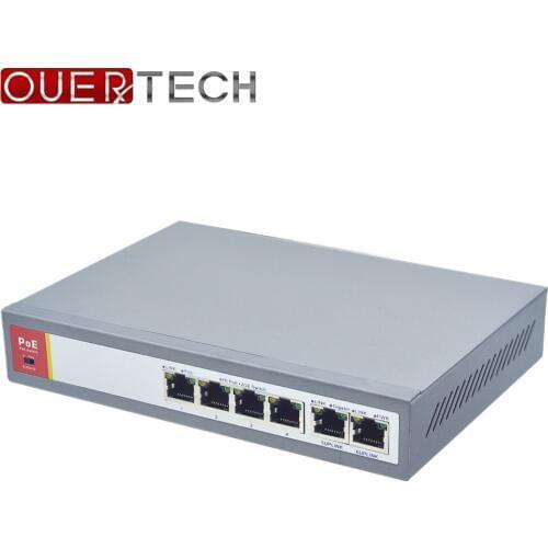IEEE802.3af 4+2 Port PoE Switch For IP Camera Power Over Ethernet PoE&Optical Transmission For IP Camera System Network Switches