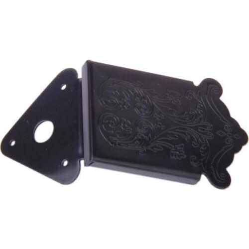 Quality REPLACEMENT Black Zinc Alloy Tailpiece With Cover For Mandolin GUITAR