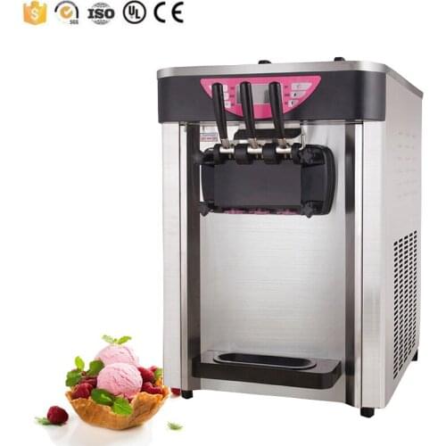 Commercial 2 + 1 Mixed Flavor Ice Cream Desktop Soft Ice Cream Machine Mini Milk Shake Ice Cream Machine