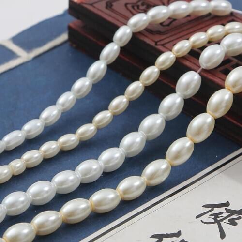 Beautiful 90-120Pcs/Lot 80cm/Strand Oval Shape Glass Imitation Pearl Beads for DIY Necklace Earring Bracelet Jewelry Making