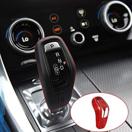 Red Real Carbon Fiber Gear Shift Knob Head Cover for Land Rover Range Rover Sport 2018 2019 2020 Car Accessories