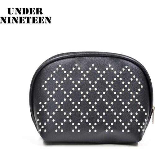 Under Nineteen 2019 Fashion Makeup Bag Organizer Cosmetic Bags PU Neceser Toiletry Bag Large Capacity Travel Storage Pouch Gift