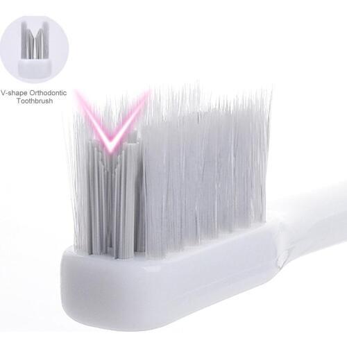 New 1pc Denture Brush V-shape Orthodontic Toothbrush Correction Teeth Special Braces Tooth Socket Soft Hair Toothbrush For Adult