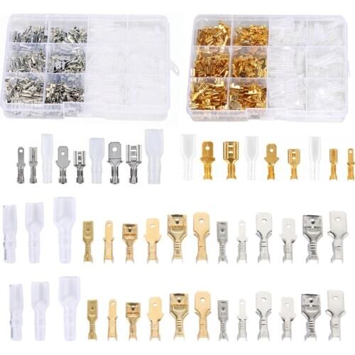 300/150PCS 2.8/4.8/6.3mm Crimp Terminals Insulated Male Female Wire Connector Electrical Wire Spade Connectors Kit